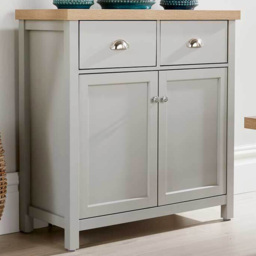 Home Source Avon 2 Drawer 2 Door Grey Cupboard Unit - thumbnail 1
