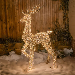 The Christmas Centre 960 Warm White Micro LED Gold Laser Lit Stag 4.9ft - thumbnail 4