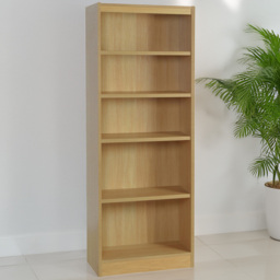 R White Cabinets Brown 5 Shelf Tall Wide Bookcase