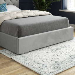Alma Grey Double Velvet Upholstered Bed Frame with Chesterfield Headboard - thumbnail 4