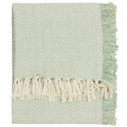 Yard Wisley Herringbone Green Woven Throw 130 x 180cm