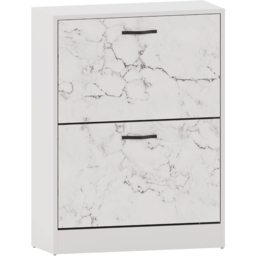 Vida Designs White Marble 2 Drawer Shoe Cabinet - thumbnail 2