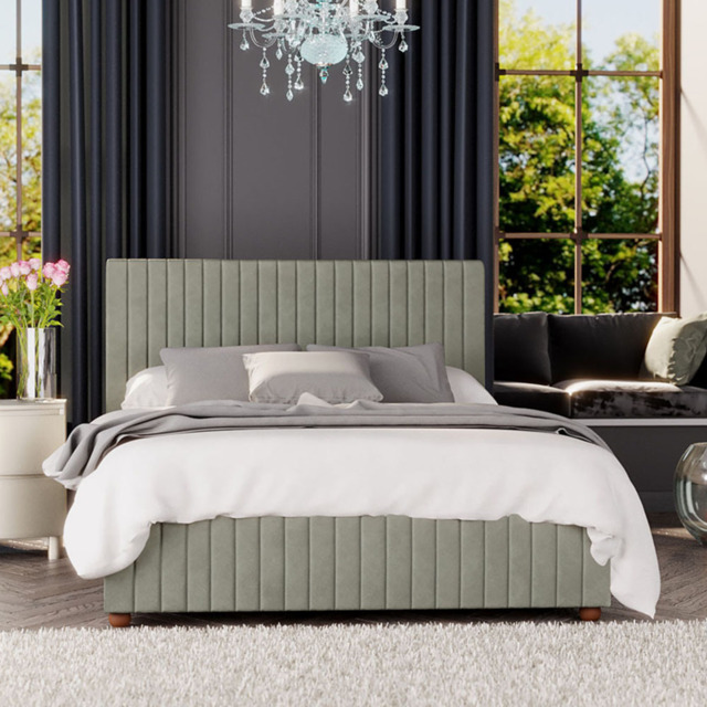 Laurence Llewelyn Bowen Estella Double Duck Egg Plush Velvet Ottoman Bed - image 1