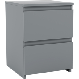 Vida Designs Denver Grey 2 Drawer Bedside Table - thumbnail 2