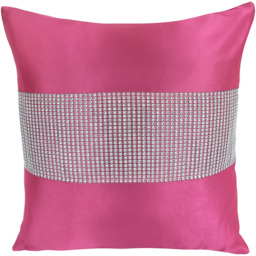 Velosso Manhattan Fuchsia Diamante Filled Cushion 43 x 43cm 2 Pack - thumbnail 1
