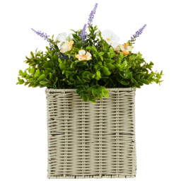 Petunia and Lavender in Rattan Pot 40cm