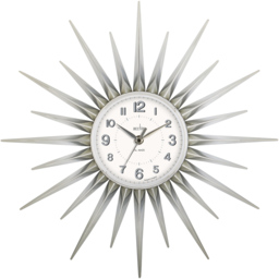 Acctim Stella Sprayed Silver Starburst Wall Clock 44cm