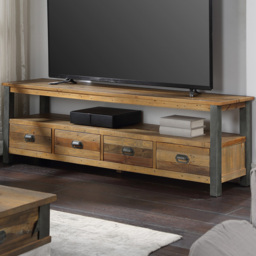Baumhaus Urban Elegance 4 Drawers Reclaimed Wood Widescreen TV Unit