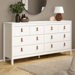 Florence Barcelona 8 Drawer White Double Dresser - thumbnail 1