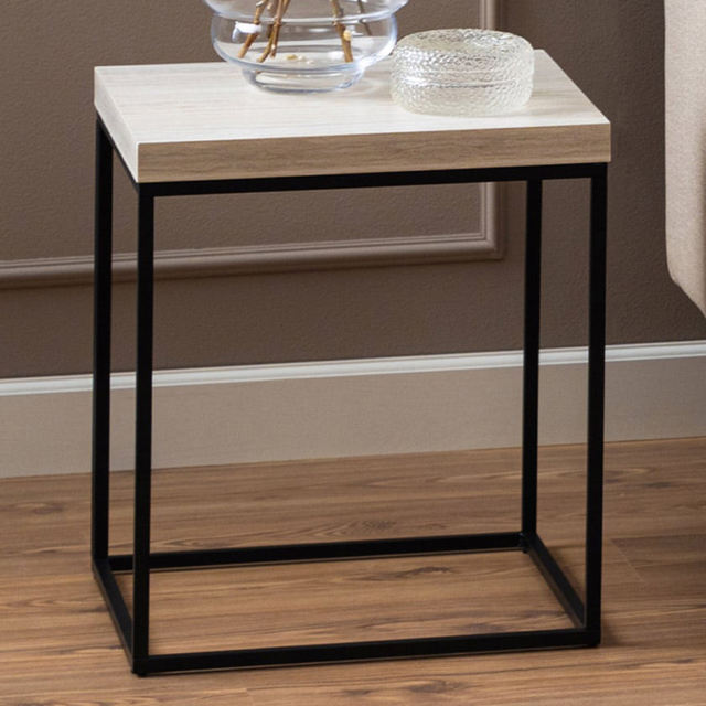 Florence Barossa Travertine Rough Paper Top Square Side Table - image 1