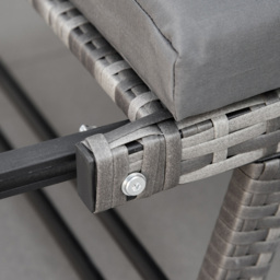 Outsunny 2 Seater Grey Rattan Folding Day Bed - thumbnail 3