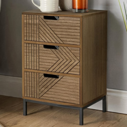 Home Source Mundesley 3 Drawer Bedside Table - thumbnail 1