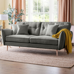 Opry Faro 3 Seater Button Back Slate Sofa