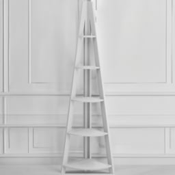Tiva 5 Shelf Grey Corner Ladder Bookshelf - thumbnail 1