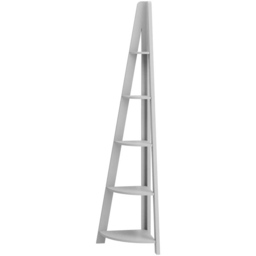Tiva 5 Shelf Grey Corner Ladder Bookshelf - thumbnail 3