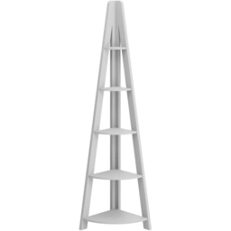 Tiva 5 Shelf Grey Corner Ladder Bookshelf - thumbnail 2