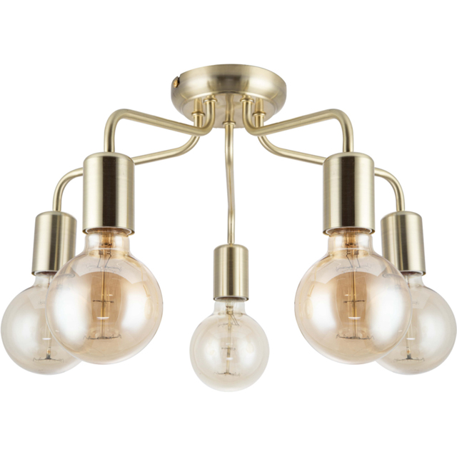 Cosylyte Fraser Brushed Brass 5 Light Metal Ceiling Flush Light - image 1