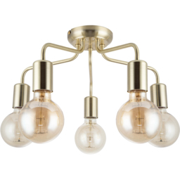 Cosylyte Fraser Brushed Brass 5 Light Metal Ceiling Flush Light