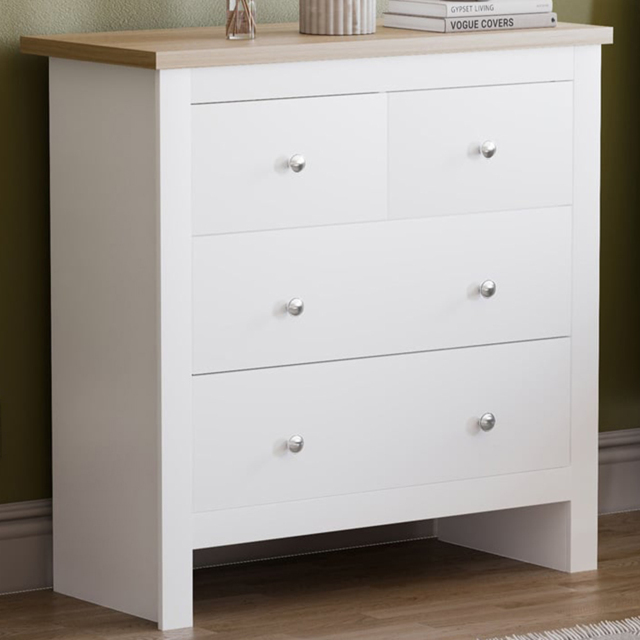 Vida Designs Arlington 4 Drawer White Shaker Style Chest of Drawers - image 1