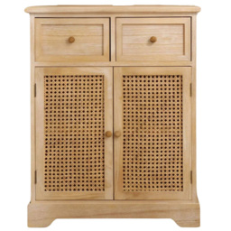 Home Source Carnforth Natural 2 Door 2 Drawer Cupboard Storage Unit - thumbnail 2