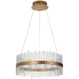 Merano Trapani Clear Glass Brushed Gold Plate Pendant Light
