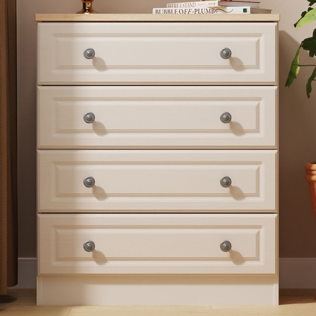 Crowndale Norfolk Kashmir Ash and Bardolino Oak 4 Drawer Chest of Drawers Ready Assembled - image 1