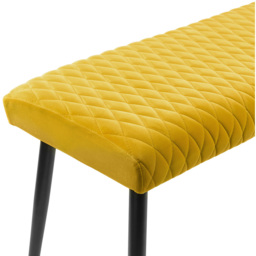 Julian Bowen Luxe 2 Seater Mustard Low Dining Bench - thumbnail 4