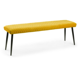 Julian Bowen Luxe 2 Seater Mustard Low Dining Bench - thumbnail 2