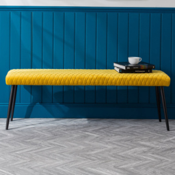 Julian Bowen Luxe 2 Seater Mustard Low Dining Bench