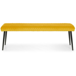 Julian Bowen Luxe 2 Seater Mustard Low Dining Bench - thumbnail 3
