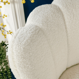 Home Source White and Black Scallop Occasional Accent Chair - thumbnail 4