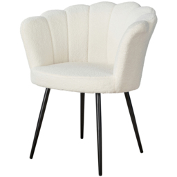 Home Source White and Black Scallop Occasional Accent Chair - thumbnail 2