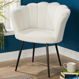 Home Source White and Black Scallop Occasional Accent Chair
