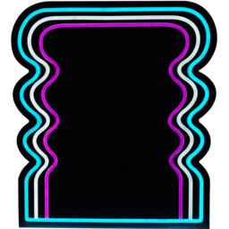 Small Neon Wave Mirror - Purple & Blue - thumbnail 3