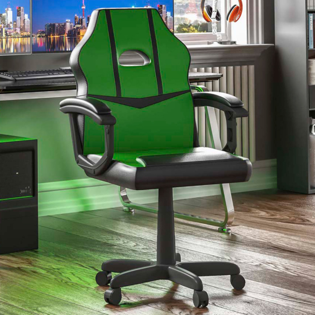 Vida Designs Comet Green and Black Swivel Office Chair - image 1