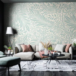 Origin Murals Trailing Ferns Blue Wall Mural - thumbnail 1