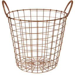 Premier Housewares Vertex Copper Finish Round Wire Basket - thumbnail 2