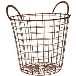 Premier Housewares Vertex Copper Finish Round Wire Basket - thumbnail 3