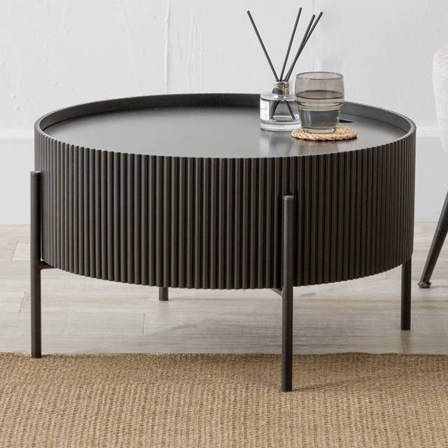 Pacific Lifestyle Henderson Black Metal Storage Coffee Table - image 1