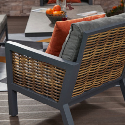 Furniture One Grey 7 Seater Aluminium Outdoor Lounge Bench Set with Lift-Up Table - thumbnail 3