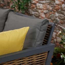 Furniture One Grey 7 Seater Aluminium Outdoor Lounge Bench Set with Lift-Up Table - thumbnail 4