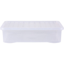 Wham 46L Clear Underbed Crystal Storage Box with Lid 4 Pack - thumbnail 4