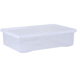Wham 46L Clear Underbed Crystal Storage Box with Lid 4 Pack - thumbnail 3