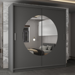 Sliding Wardrobes 4U Moon Grey 2 Door Wide Mirrored Wardrobe - thumbnail 1