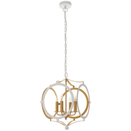 Merano Vicenza Matt White and Gold 4 Light Pendant Ceiling Light