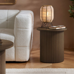 Birlea Axel Round Dark Brown Fluted Side Table - thumbnail 4