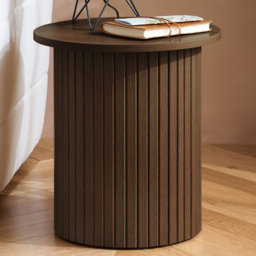 Birlea Axel Round Dark Brown Fluted Side Table