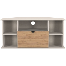 Crowndale Bora Single Drawer 5 Shelf Gold Craft Oak and Kashmir Corner TV Unit Ready Assembled - thumbnail 2