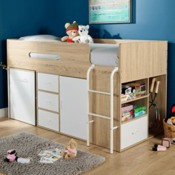 Home Source Marsden Oak and White Cabin Bed