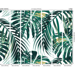 Origin Murals Tropical Leaves Green and White Wall Mural - thumbnail 3